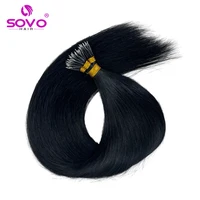 100 brins Nano anneaux Micro liens Extensions de cheveux humains naturel blond Micro perle boucle pré-collé Remy européen cheveux raides 5
