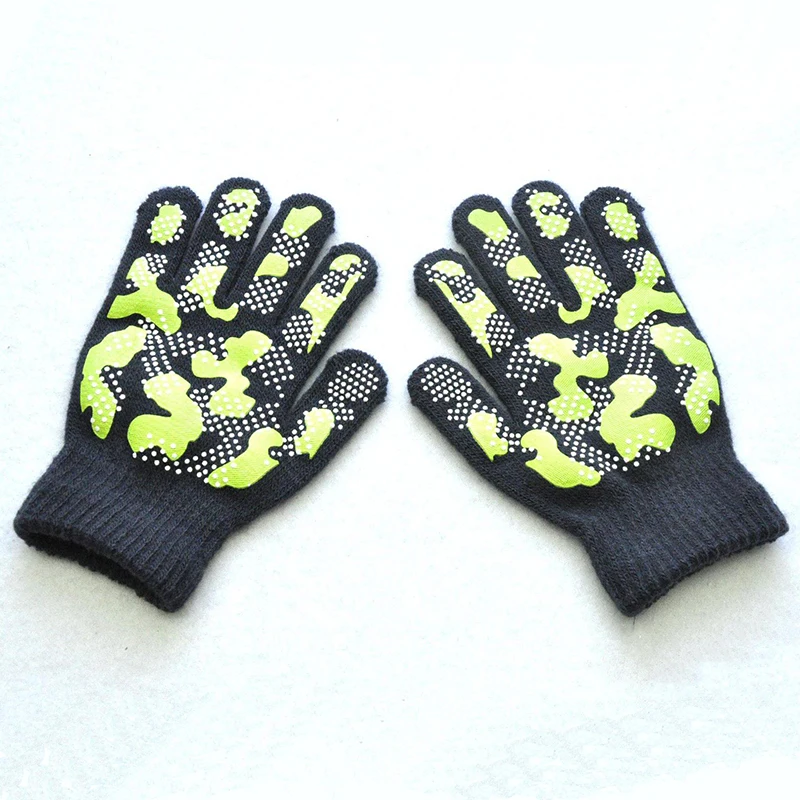 5-11Y Children Winter Knitted Warm Gloves For Boys Girls Student New Camouflage Anti Slip Mittens Outdoor Cycling Skiing Gloves 6