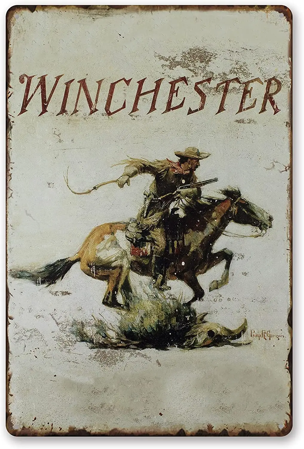 

TINSIGNS Winchester Tin Signs Vintage Metal Bar Home Decor Cowboy Sign 8X12Inch