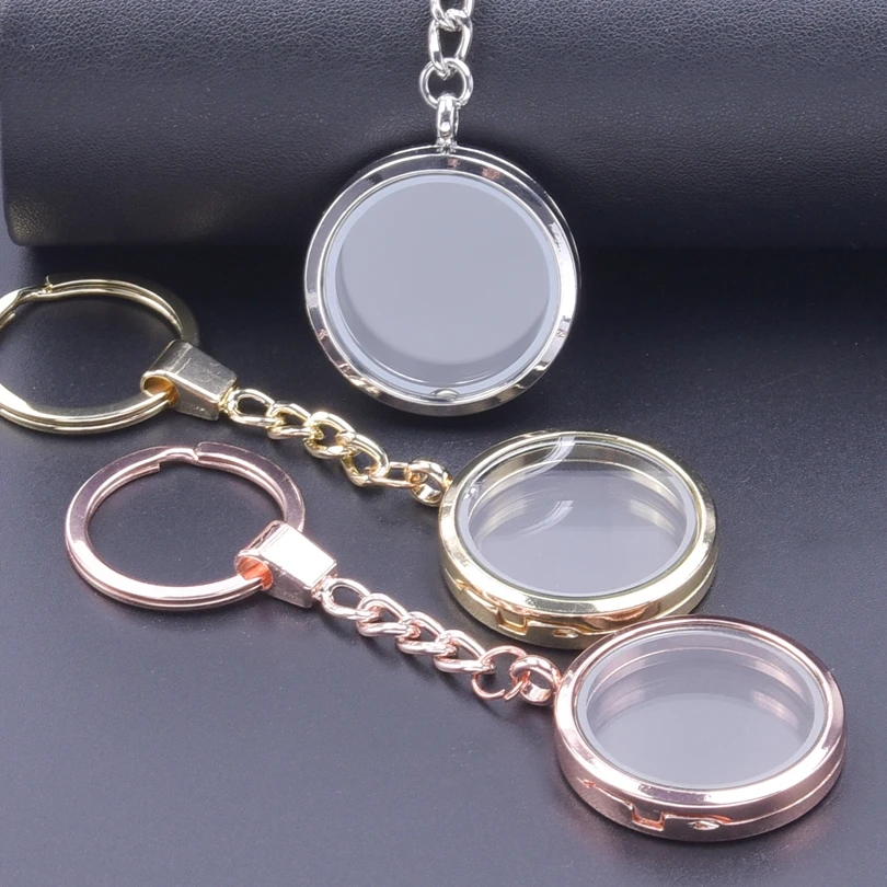 

5PCS Plain Round Glass Medallion Floating Charm Rose Black Gold Color Locket Pendant For DIY Relicario Photo Keychain Jewelry