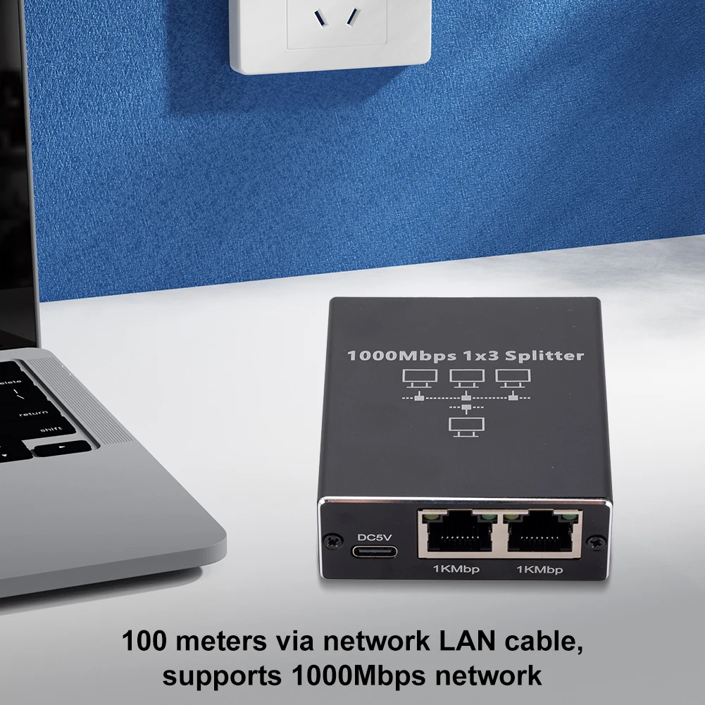 Ethernet Splitter 1 To 3/4 Network RJ45 Splitter Gigabit RJ45 LAN Network Extension Ethernet Adapter for Router