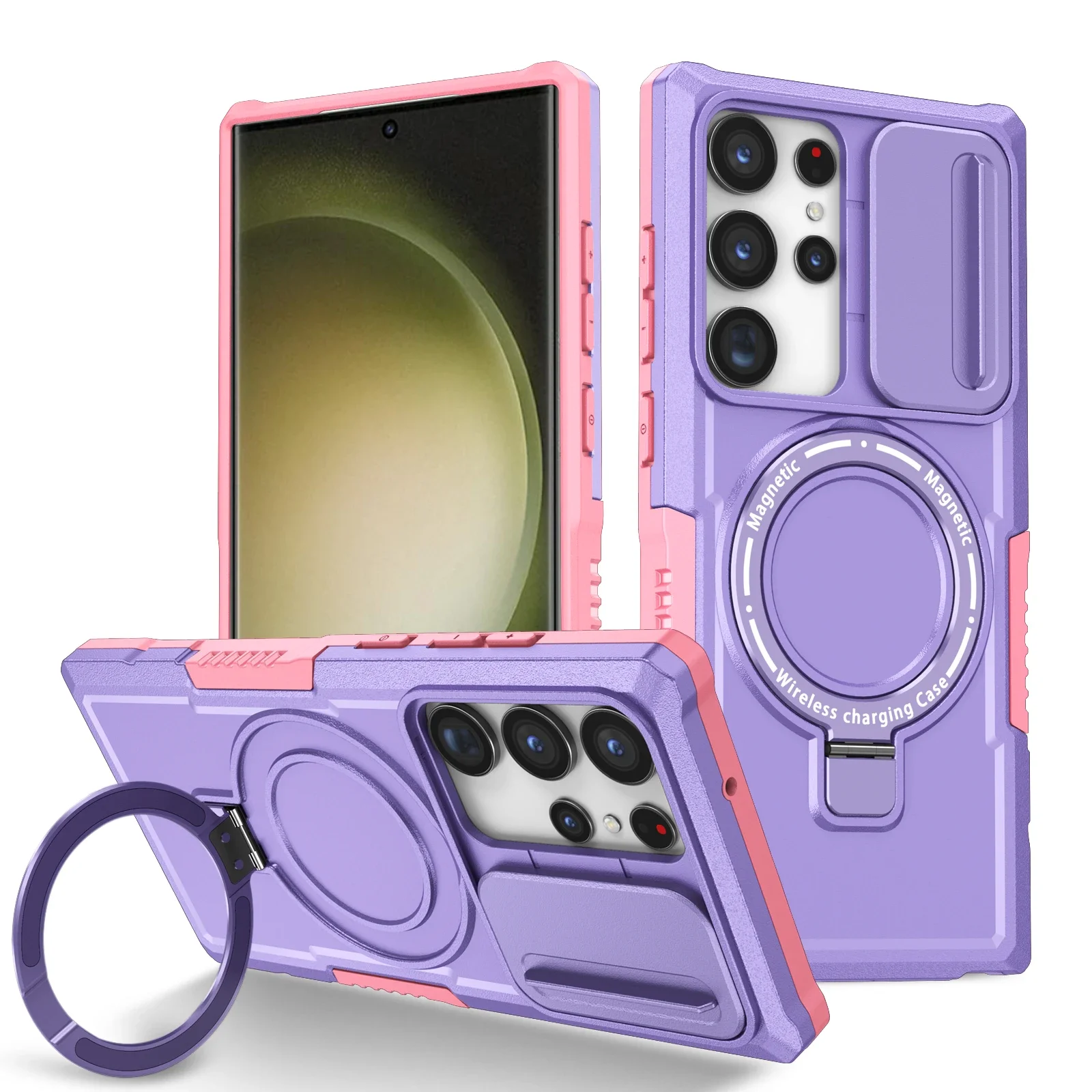 Hybrid Armor Case with Magnetic Wireless Charging and Car Holder Integration