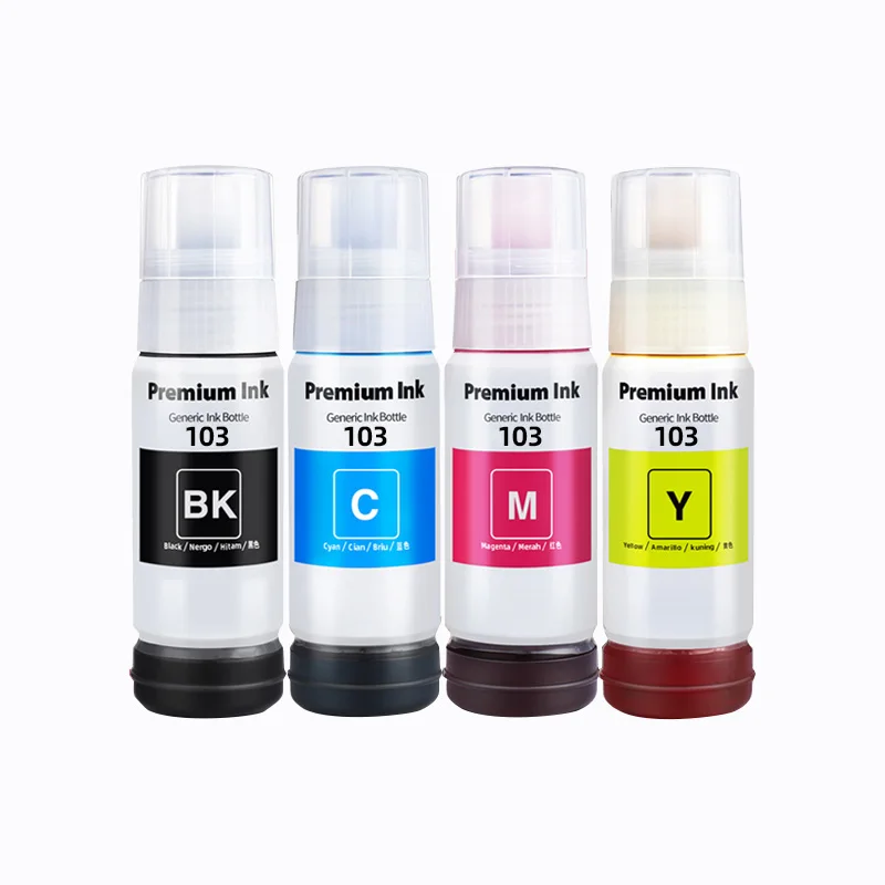 Premium Compatible 103 Refill Dye Ink For Epson EcoTank L1110&lrm; L3110 L3111 L3150 L3151 L3156 L3160 L5190 &lrm;Printer
