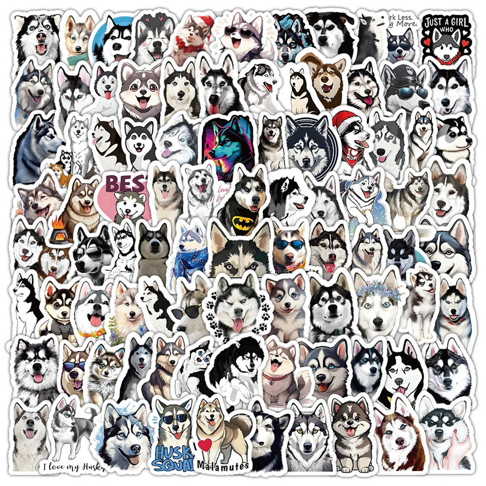 10/30/50 Pz Nuovo Carino Pet Husky Sticker Cartoon Graffiti Ipad Computer Bagagli Auto Chitarra Fai Da Te Scrapbook Giocattolo Decorazione All'Ingross