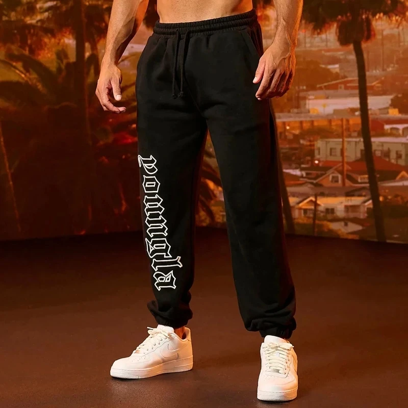 

Embroidery Sports Fitness Drawstring Pants Joggers Gym Running Trousers Training Men Sweatpants Fashion Ankle Banded Pants