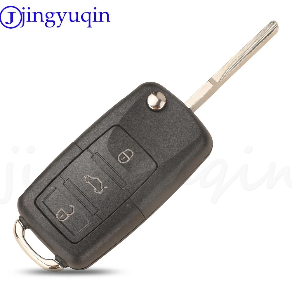 Jingyuqin 3-Button Remote Flip Key Fob with 434MHz ID48 Chip
