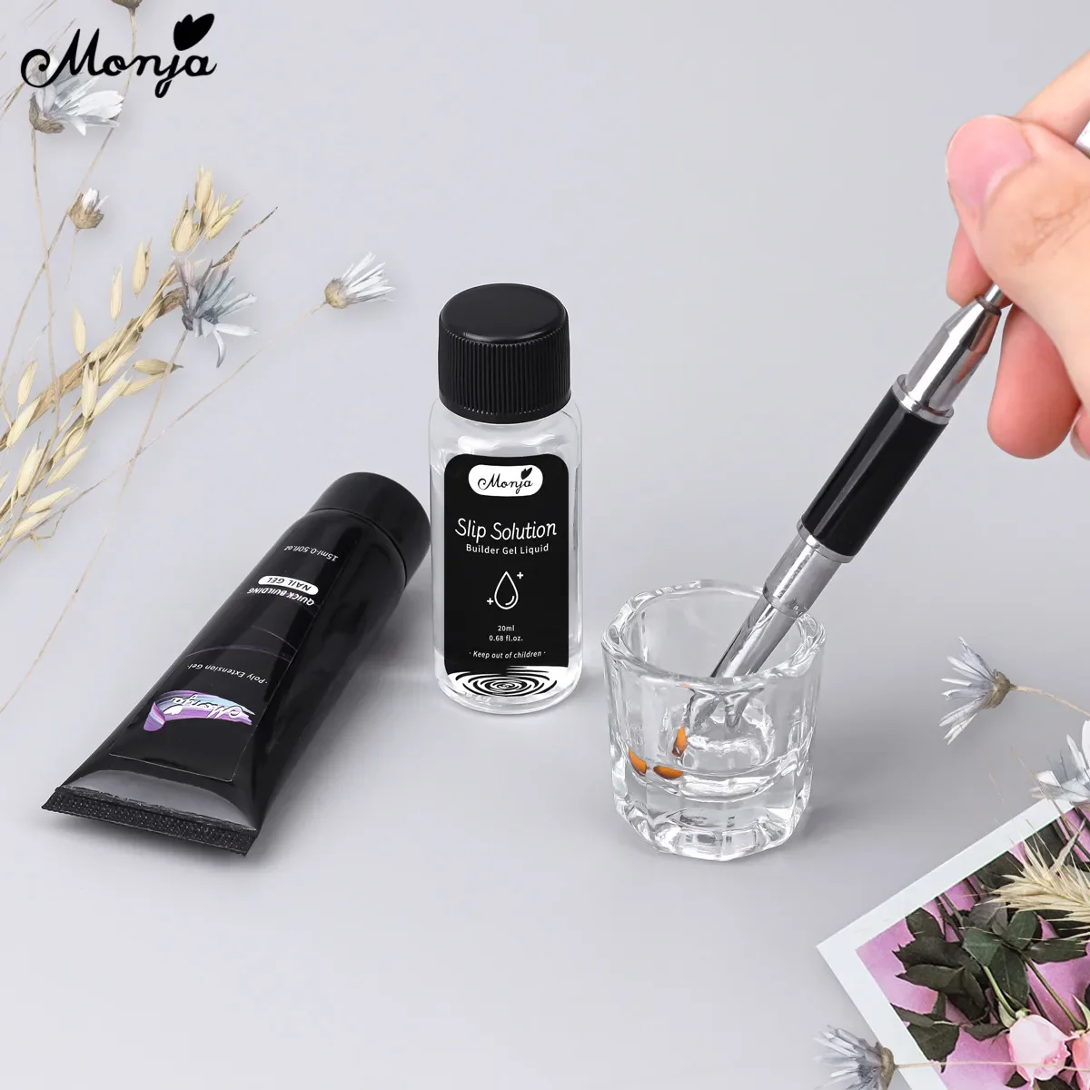 Nail Enhancement Slip Solution for Acrylic UV Building Gel Soak Off Poly Quick Extension Liquid DIY Manicure Tool 20ml Nail Acrylic Liquid Manicure Tools Nail Tools