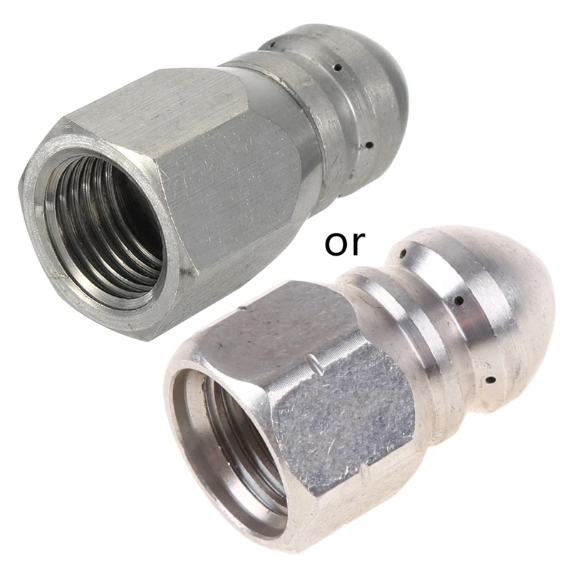 High Pressure Washer Stainless Steel Accessories G1 / 8 " G1 / 4 " G 3 8" Drain Sewer Cleaning Jetter Rotary Nozzle