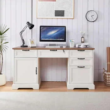 60" Farmhouse Executive Desk 1