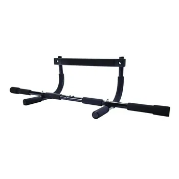 Multi-Function Pull Up Bar Black, Doorway Mounted Home Gym Equipment for Chin Ups Push Ups Abs Workout, No Drill Installation 1