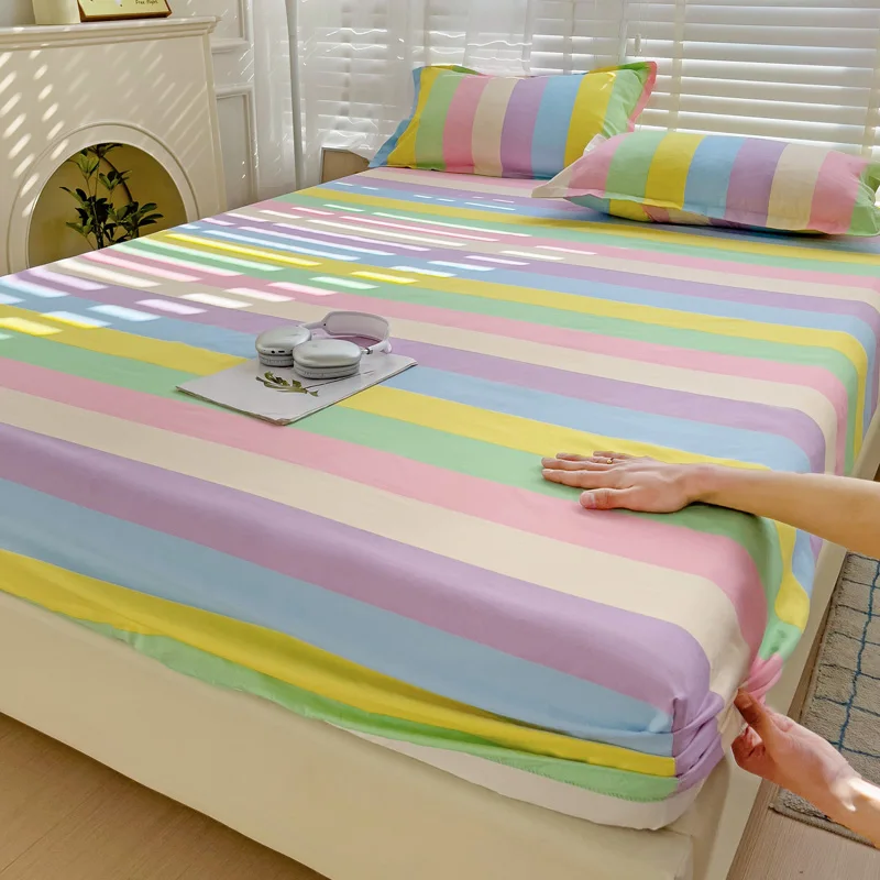 Bonenjoy 1pc Fitted Bed Sheets Queen Size Bedsheet Girls Boys Room Bed Cover 매트리스커버 120x200cm Mattress Cover (No Pillowcase) 2