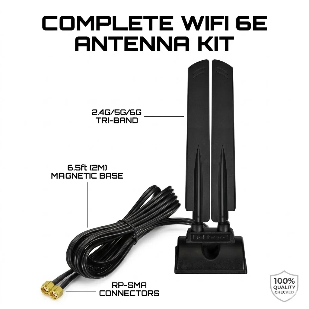 WiFi 6E Tri Band 6GHz 5GHz 2.4GHz Antenna for PC