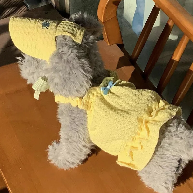 Summer Pet Dogs Clothes Puppy Braces Skirt Medium Small Dogs Dresses Solid Color Bubble Princess Skirt Chihuahua