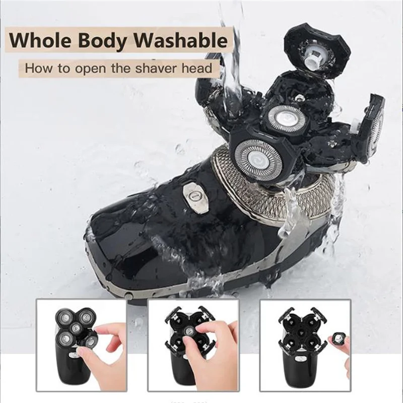 Electric Bald Head Shaver For Man 5D Skull Razor Floating Rotary Shaving Machine Baldhead Shave Clipper Face Grooming