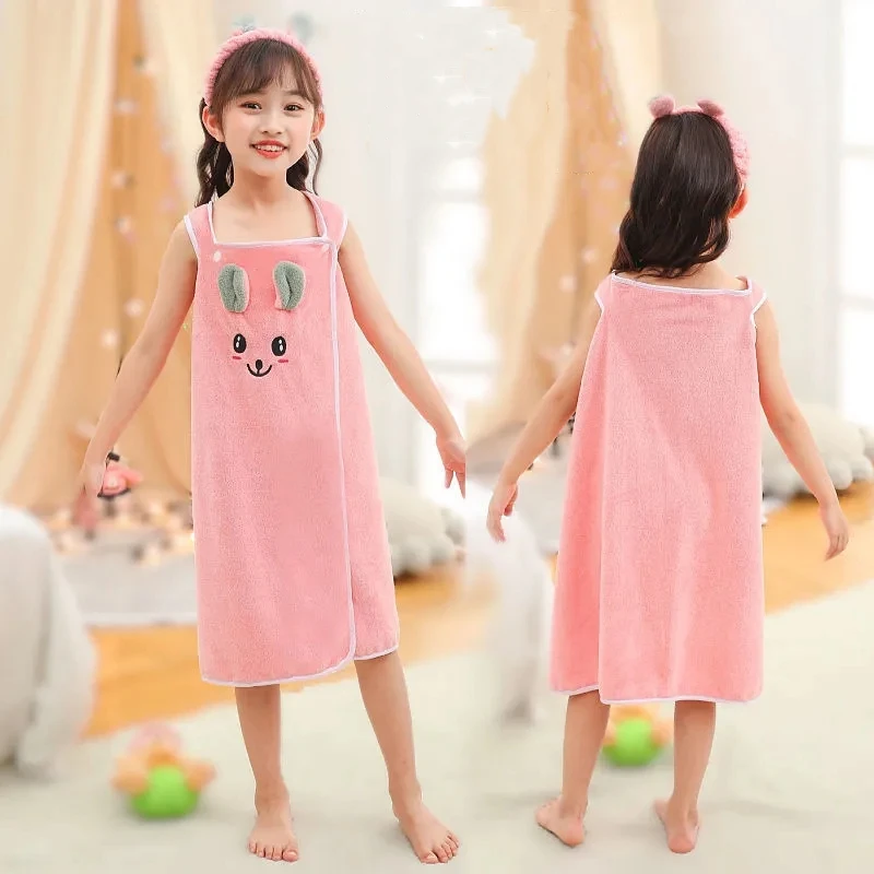 

Детское банное полотенце в стиле мультфильма, эргономичный медный банный халат для больших детей, мягкое Впитывающее банное полотенце