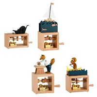 Hand Crank Music Box Novelty Unique Hand Operated Wooden Musical Box Decor for Colleague Friend Classmate Family Birthday Gifts 2