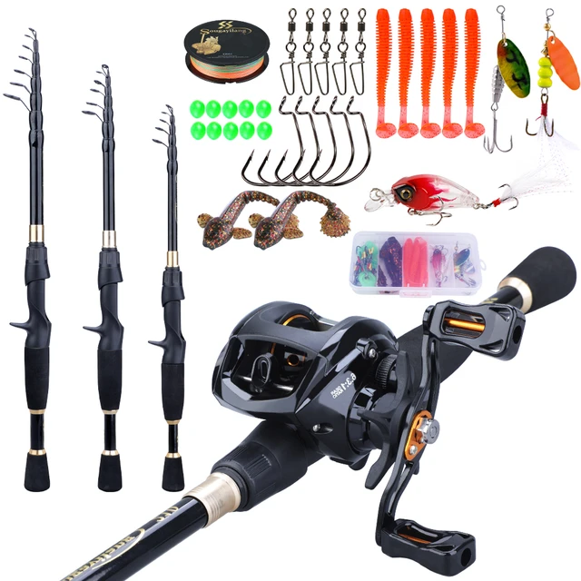 GHOTDA CASTTING SPINNING Combo Bass Fishing Rod and Baitcasting Fish Reel  Ultralight Travel Set Pesca 1.8M 2.1M 2.4M 2.7M 3M - AliExpress