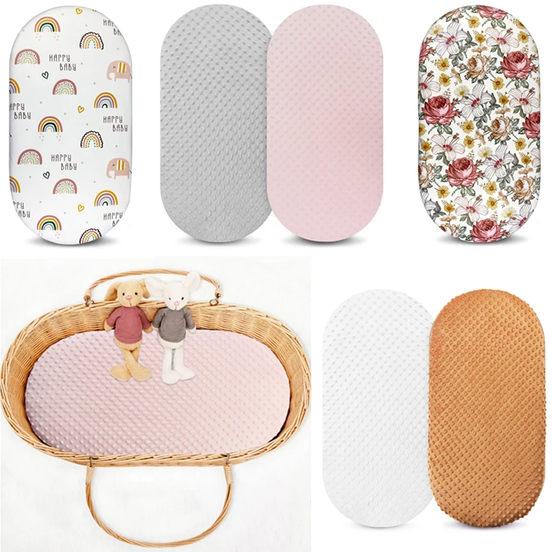 Baby Minky Bassinet Sheet Soft Stretchy Craddle Sheets Universal Fit For Bassinet Mattress Pad Hourglass For Boys & Girls baby bassinet sheet