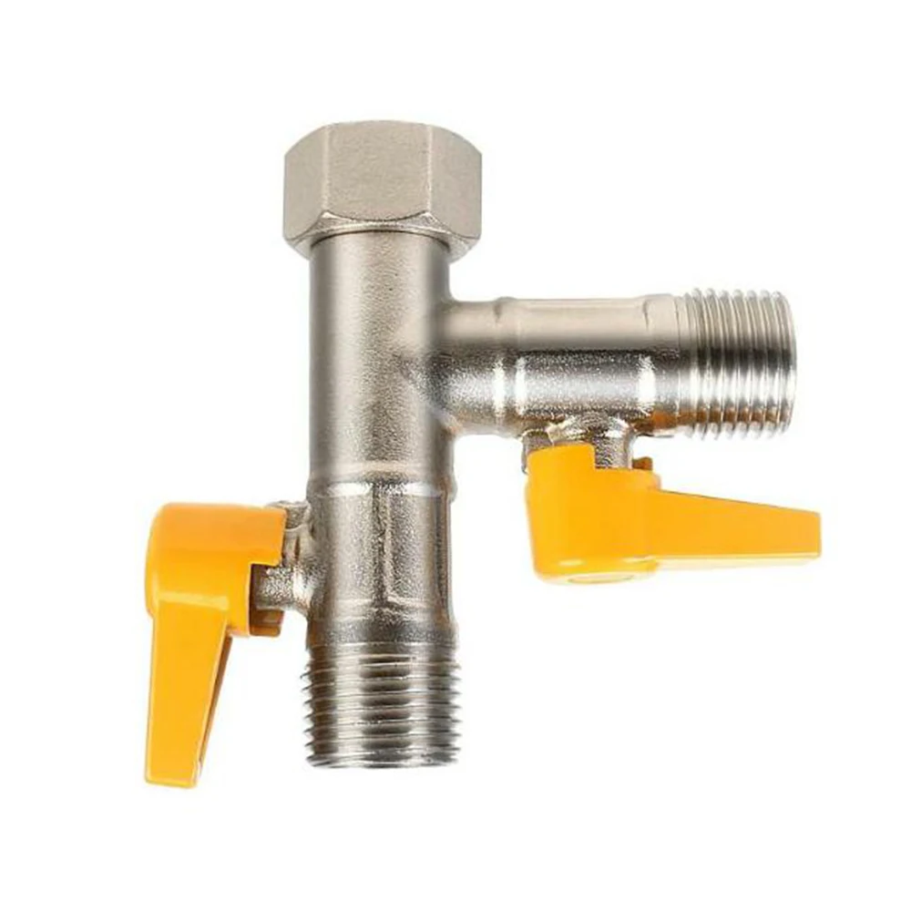 G1/2'' Shower Diverter Valve RV 3-Way By-Pass Valve Replacement, Universal T-Adapter for Bathroom, Toilet, Kitchen