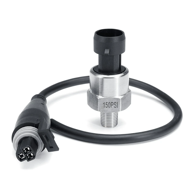 2Pc 150Psi DC5V 1/8NPT Pressure Transducer Transmitter Sensor Stainless Steel Oil Air Water Fuel Transmitter