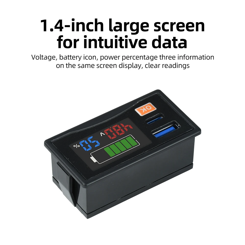 2026 DC 12?24V LCD 디지털 전압 배터리 레벨 표시기(산성/삼원 리튬/L..