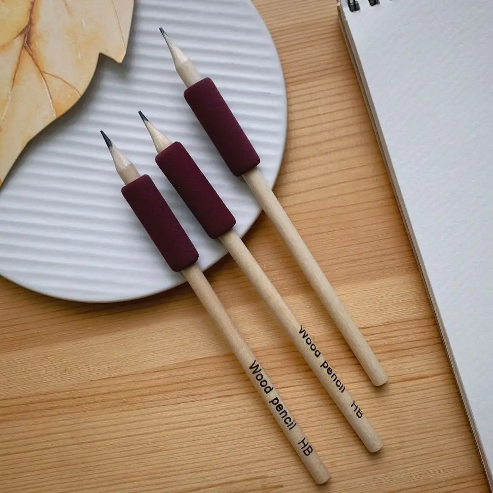 10pcs 손 보호 스폰지 펜 그리퍼 인체 공학적 부드러운 질감 미끄럼 방지 펜 그립 펜 슬리브 학교 사무실