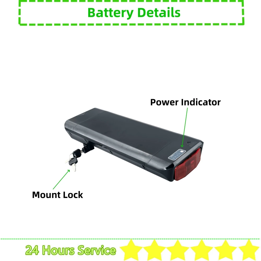 Batteria per bici elettrica Elcykel da 28 pollici 36V 10.4Ah 10Ah 12Ah 14Ah Montaggio portapacchi posteriore per batteria per bici elettrica Elcykel Kayoba E-legance - immagine 3