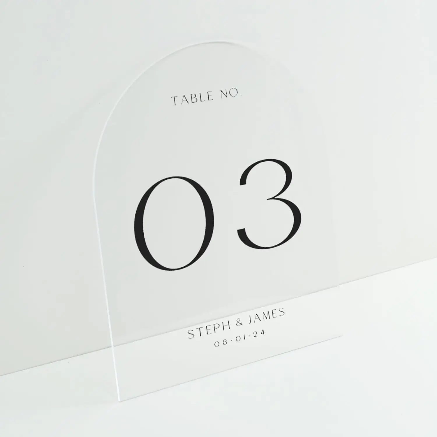Blank Transparent Arch Acrylic Stand Table Number Sign for DIY Birthday Bridal Shower Party Wedding Anniversary