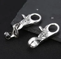 S925 Sterling Silver Jewelry Vintage Thai Silver Six Character Truth Diamond pestle Key Chain Car Key Chain Men's Waistpack Buck 1