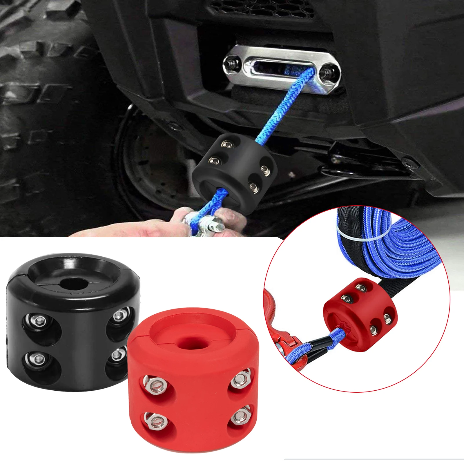 

ATV UTV Winches Compatible with Polaris RZR for Can-am X3 for Yamaha Honda Cable Hook Stopper Line Saver Rubber Winch Waterproof