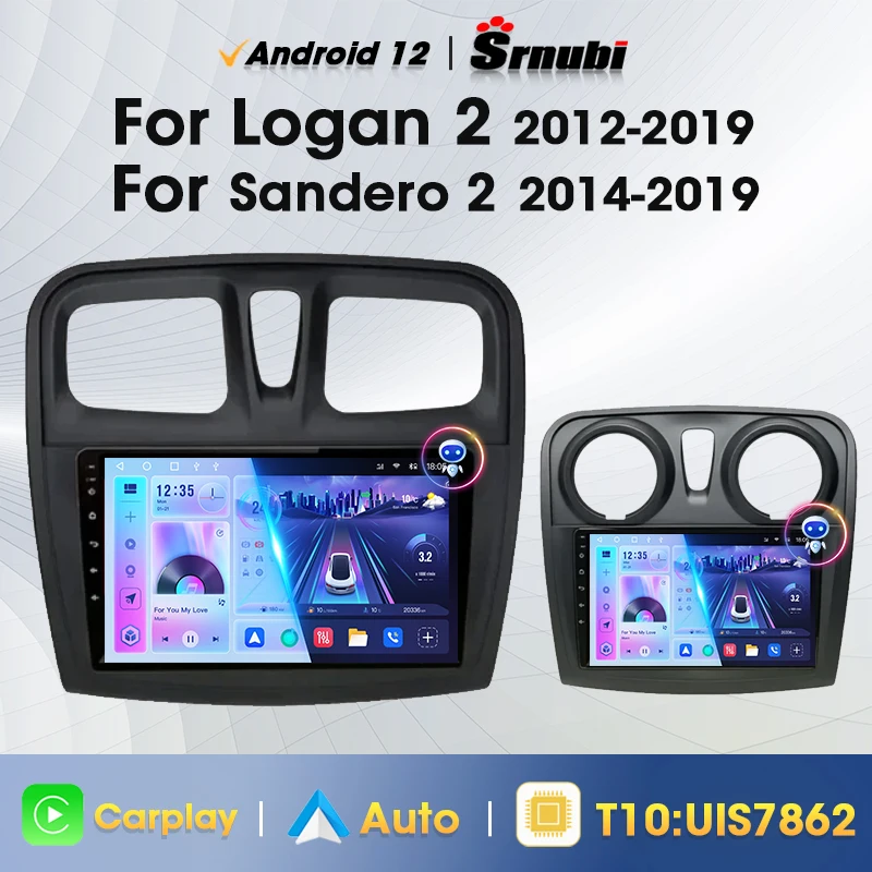 

Srnubi 2Din Android 12 Car Radio for Renault Logan 2 Sandero 2 2012 - 2019 Multimedia Video Player Carplay 4G WIFI GPS Head Unit