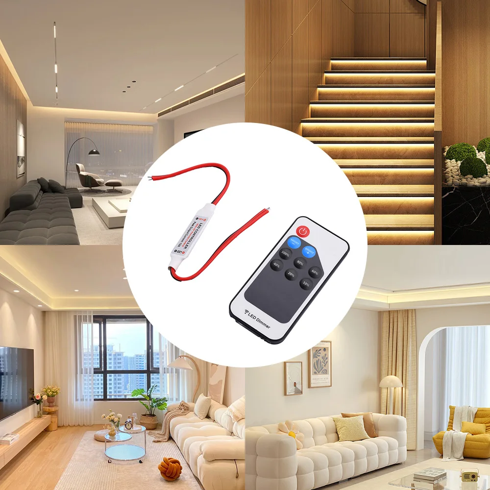 Smart LED Strip Light Mini 9/11Keys Dimmer Controller DC5-24V RF Wireless Remote