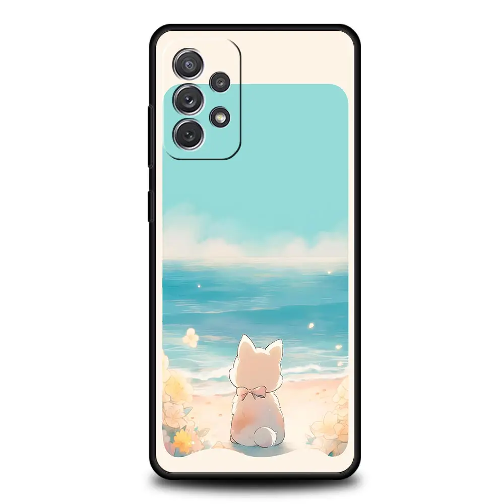 Charming Black Cat Cartoon Phone Case - Stylish Protective Cover