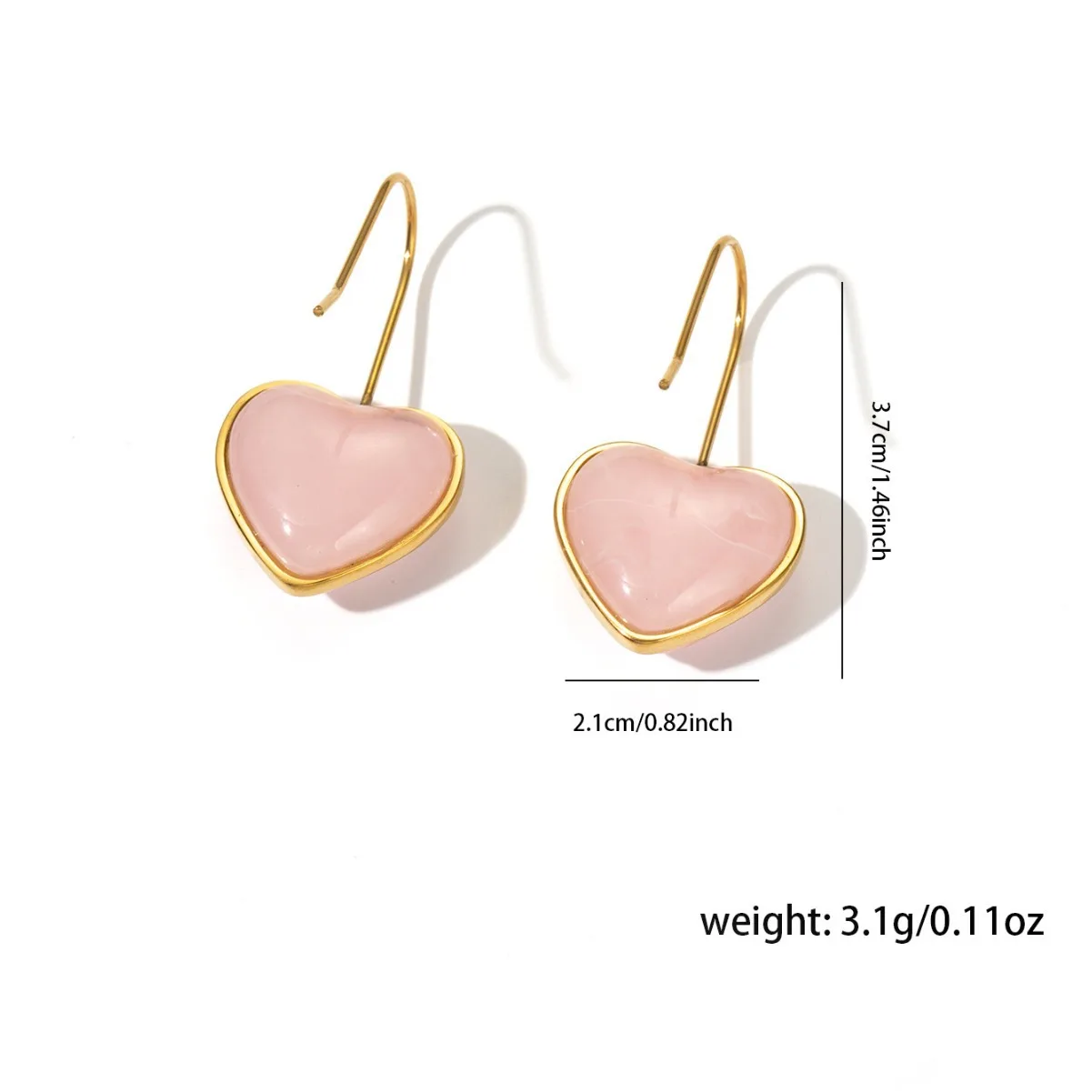 Love Resin Korean Sweet Ladies Summer Earrings Drop Earrings For Women Girl Stainless Steel Dangle Earrings 4