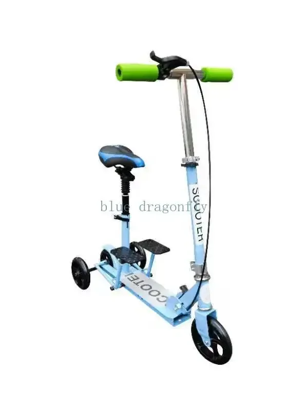 Three-wheeled scooter Children's scooter 4-12 years old 2 -wheel baby Little boy and girl pedal with seat Lightweight, compact