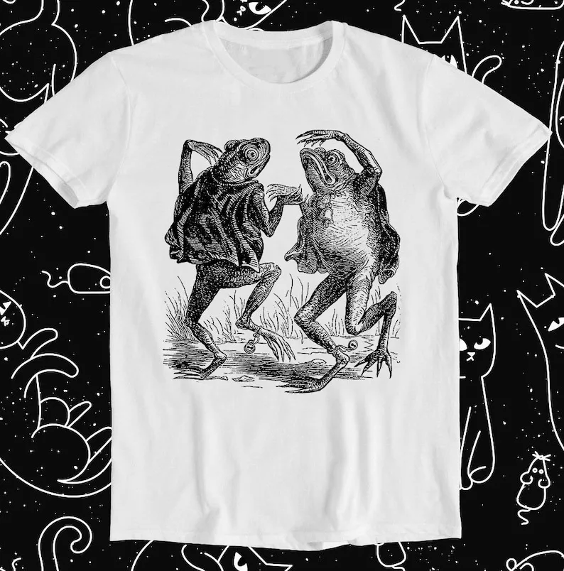 

Toad Demons Dancing Frog Art Painting Manga Music Retro Funny Art Drawing Gamer Anime Cult Meme Movie Gift Top Tee T Shirt 1139