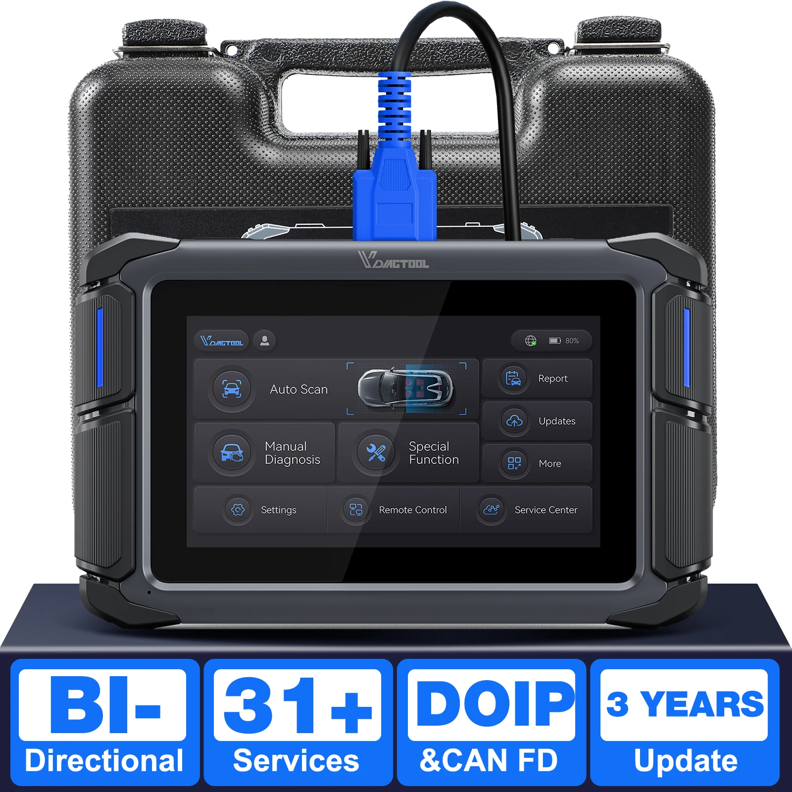 VDIAGTOOL VD70 Lite Scanner OBD Ferramentas de Diagnóstico Automotivo com Programação de Chaves 31+ Funções de Redefinição DOIP CANFD Atualizações Gratuitas