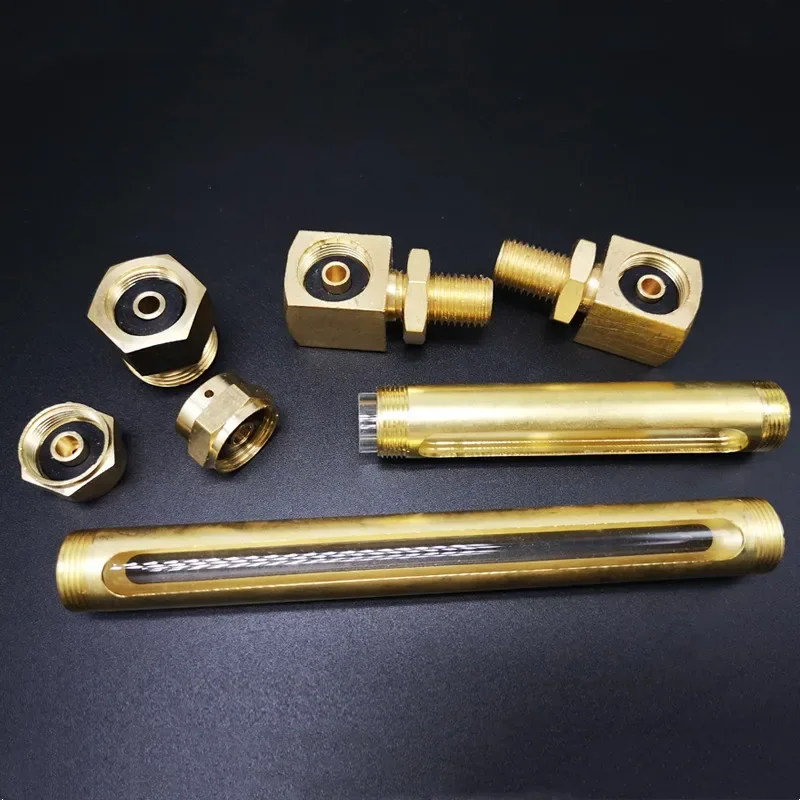 1/4" 3/8" 1/2" BSP Male Thread L-Shape Brass Oil Level Sight Glass Gauge