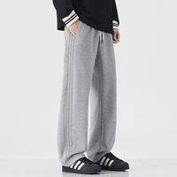New Autumn Winter Tall Man Large Size Knitted Straight Barrel Elastic Waist Casual Pant Sweatpant Clothing Versatile Sport Pants
