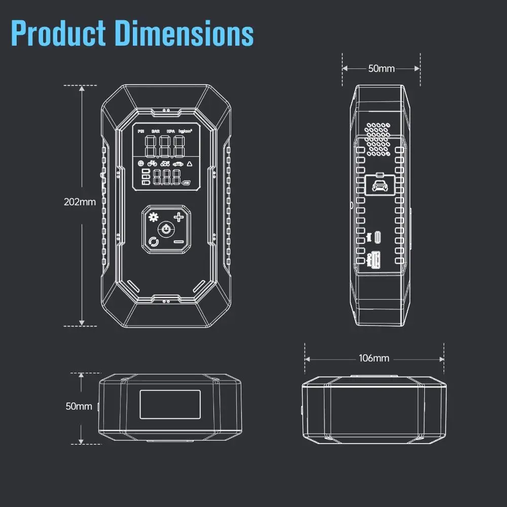�������� 4 in 1 ���� ���� ��Ÿ�� ���� ���� ���� 6000mAh 12V ������ ���� ���� ��� ���� ���� �޴�� �ڵ��� Ÿ�̾� ���÷�����