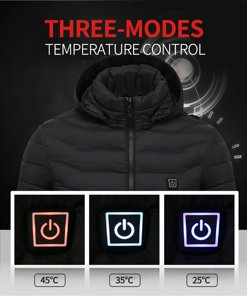 21-Zone Heated Jacket – Electric Down Coat for Men & Women, Winter Heatable Cotton Jacket 5
