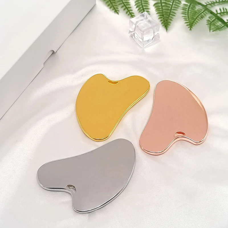 

Gua Sha Facial Tool Zinc Alloy GuaSha Massage Tool Natural Universal Facial Silver Metal Gua Sha Board for SPA Acupuncture