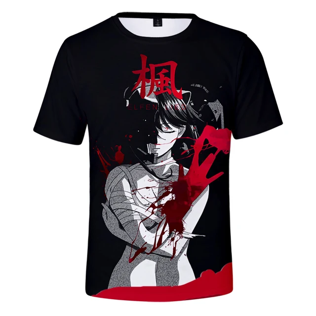 Camiseta Camisa Personalizada Anime Elfen Lied Clássico Hd 0