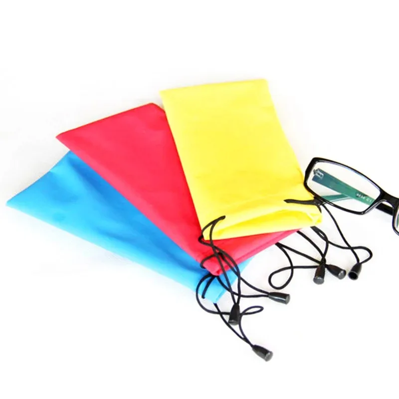 Solid Color Soft Velvet Sunglasses Bag Colorful Portable Drawstring Eyeglasses Pouch Myopia Glass Case Eyewear Storage Accessory