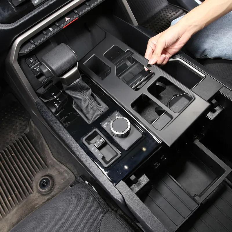 

For Toyota Tundra Sequoia 2022 2023 ABS Matte black Car Center Control Shift Panel Decorative Sticker Car Interior Accessories