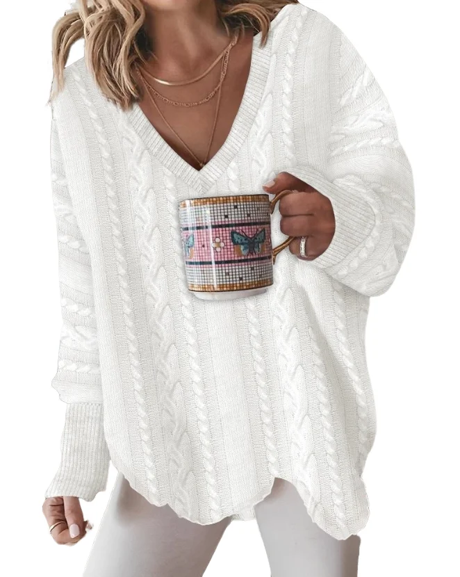 Рисунок 2 - Женский пуловер, свитер 2023, асимметричный