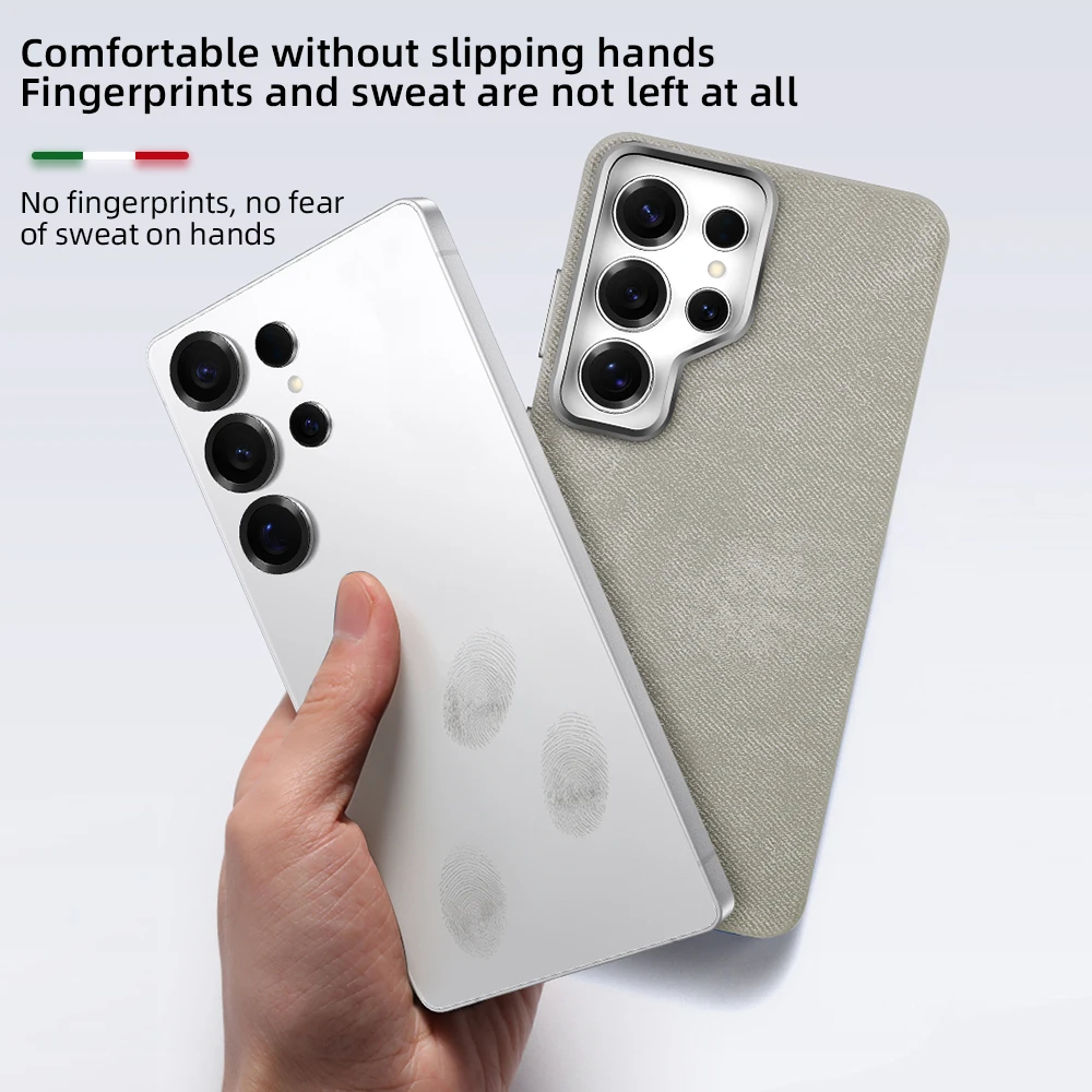 Magnetic Wireless Charging Phone Case with Metal Camera Lens Protector and Microfiber Lining