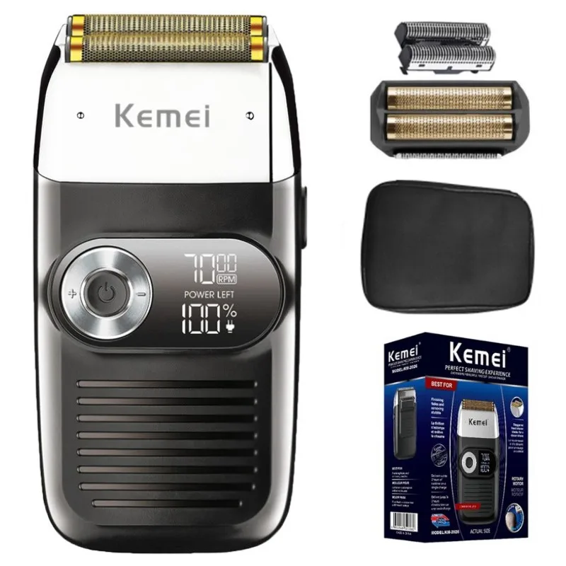 Kemei Rechargeable Hair Shaver For Men Beard Electric Shaver Face Electric Razor Men's Bald Head Shaving Machine Wet Dry electric shaver hair trimmer electric razor rotary shaver