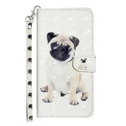 Premium PU Leather Wallet Case with Shockproof Stand Holder and Pocket Lanyard - Pixel 7 Pro (Dog)