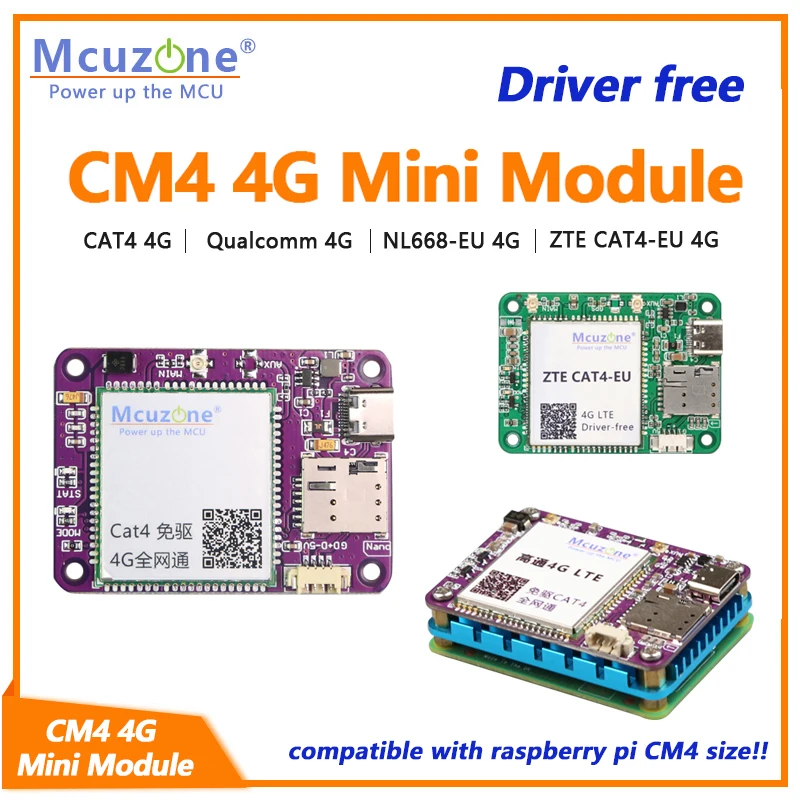 Mini Módulo Cat4 Driver Plug And Play Usb-c ou 125 Interface de 4pin Raspberry pi Orange pi Jetson Nano Ubuntu Linux Cm4 4g